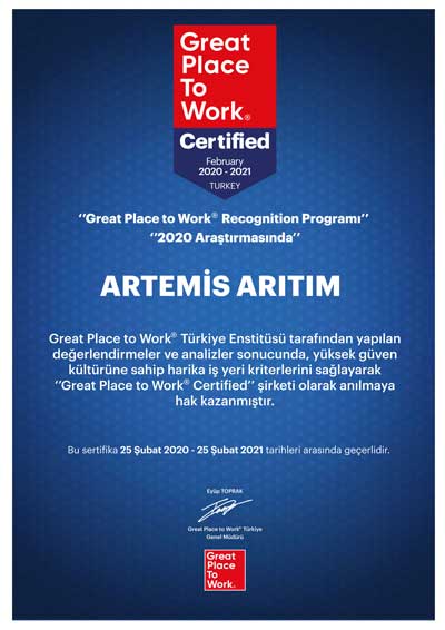 Türkiye'nin En İyi İşvereni Artemis Arıtım